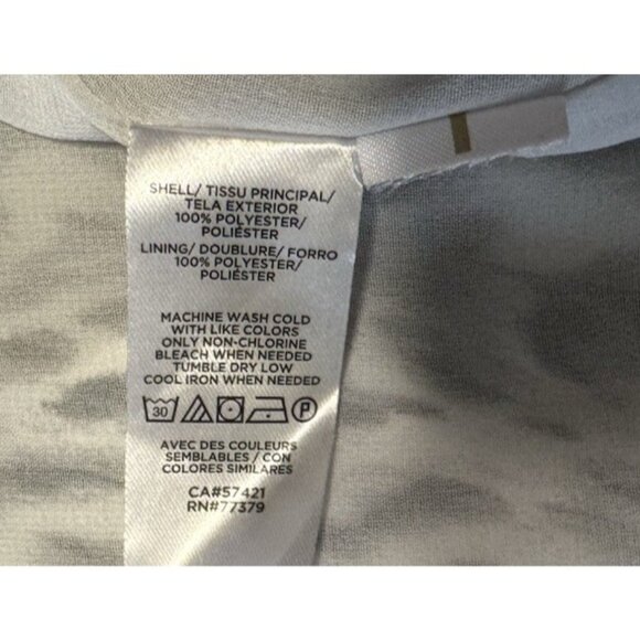 Ann Taylor Maxi Dress 3/4 Long Sleeve L Large Black Gray White Snow Leopard - Picture 15 of 16